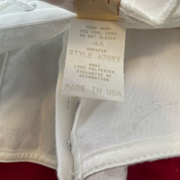 Empire Intimates White Satin Floral Lace Corset Bustier #6709 Made in USA Sz 44 - Picture 12 of 12